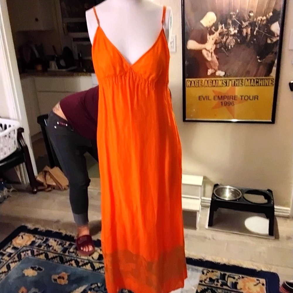 Elegant Orange Maxi Dress